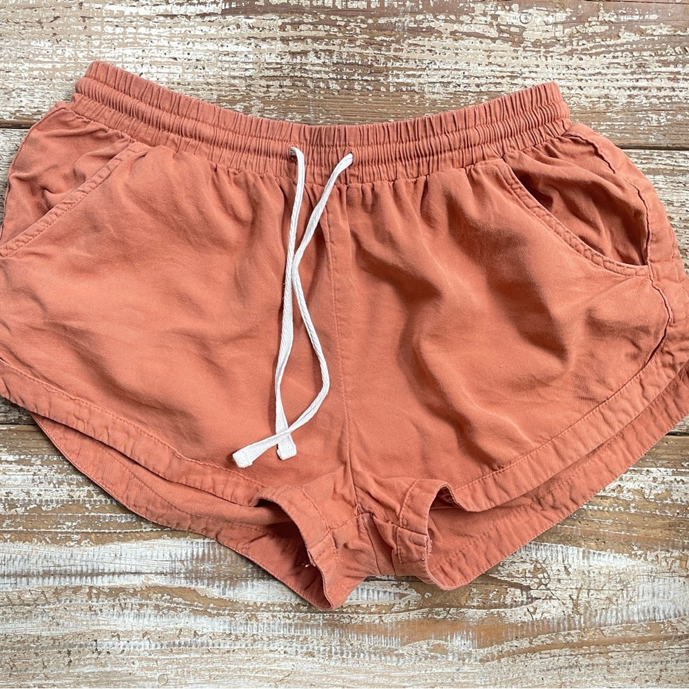 Billabong Orange Athletic Shorts Elastic Waist